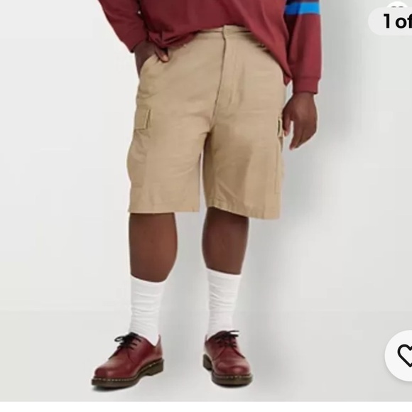NWT-Levi’s-469 carrier cargo shorts-54-Tan-big and tall-sits below waist shorts. - Picture 1 of 16